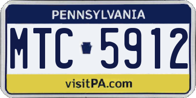 PA license plate MTC5912