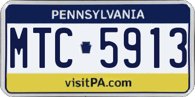 PA license plate MTC5913