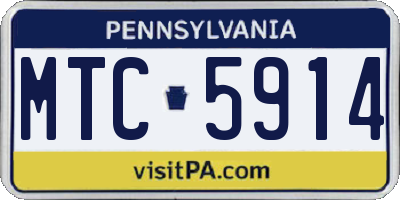 PA license plate MTC5914
