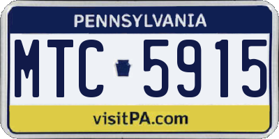 PA license plate MTC5915