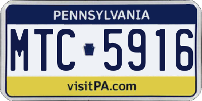 PA license plate MTC5916