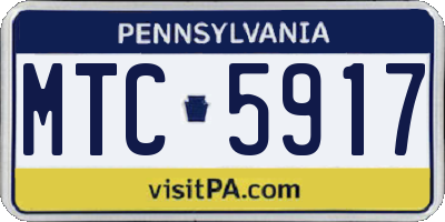 PA license plate MTC5917