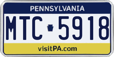 PA license plate MTC5918