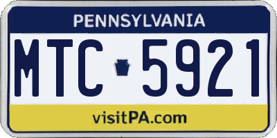 PA license plate MTC5921