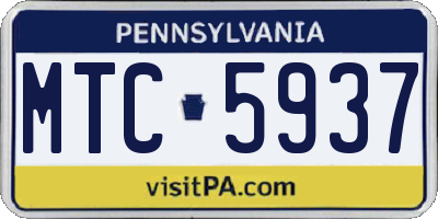 PA license plate MTC5937
