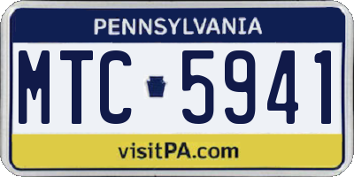 PA license plate MTC5941