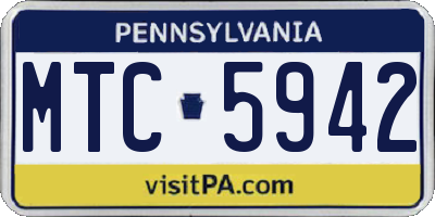 PA license plate MTC5942