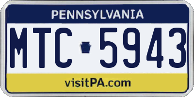 PA license plate MTC5943