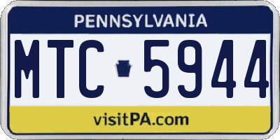 PA license plate MTC5944