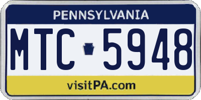 PA license plate MTC5948