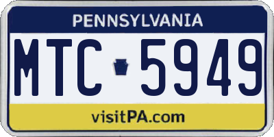 PA license plate MTC5949