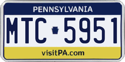 PA license plate MTC5951