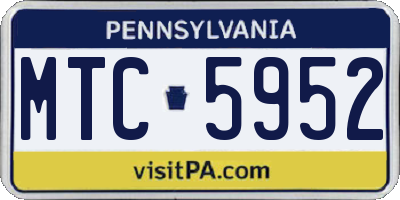 PA license plate MTC5952