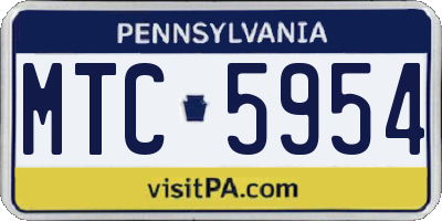 PA license plate MTC5954