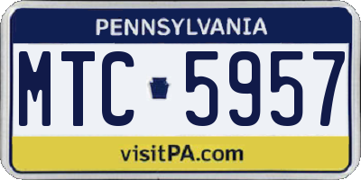 PA license plate MTC5957