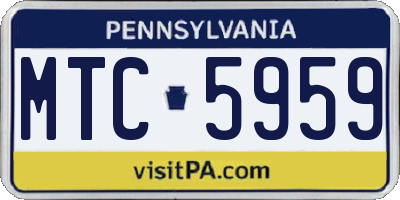 PA license plate MTC5959