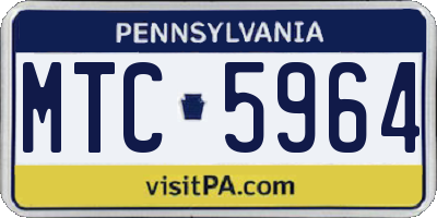 PA license plate MTC5964
