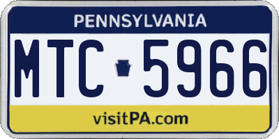 PA license plate MTC5966