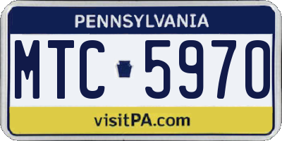 PA license plate MTC5970