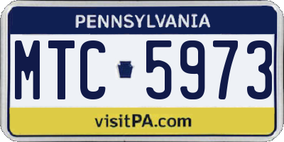 PA license plate MTC5973