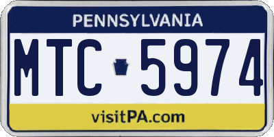 PA license plate MTC5974