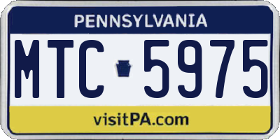 PA license plate MTC5975