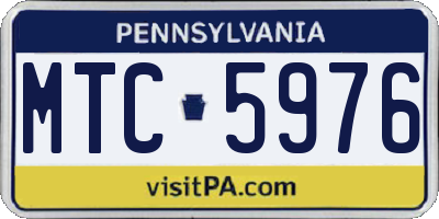 PA license plate MTC5976