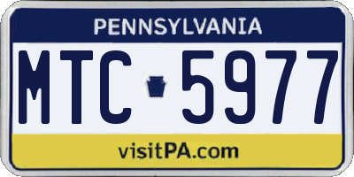 PA license plate MTC5977