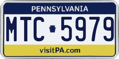PA license plate MTC5979