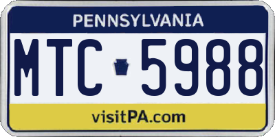 PA license plate MTC5988