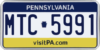 PA license plate MTC5991