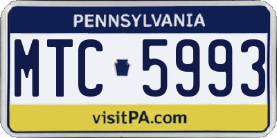 PA license plate MTC5993