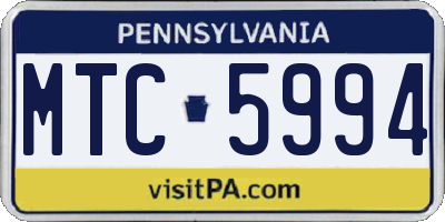 PA license plate MTC5994