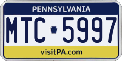 PA license plate MTC5997
