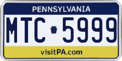 PA license plate MTC5999