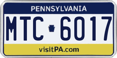 PA license plate MTC6017