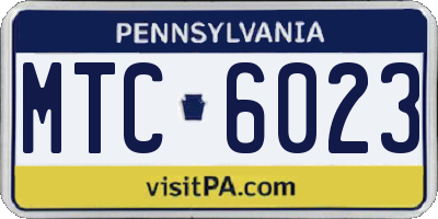 PA license plate MTC6023