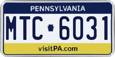 PA license plate MTC6031