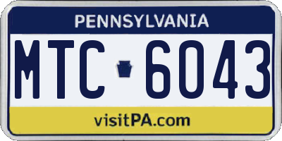 PA license plate MTC6043