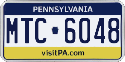 PA license plate MTC6048
