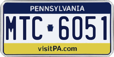 PA license plate MTC6051