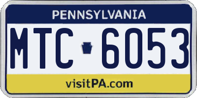 PA license plate MTC6053