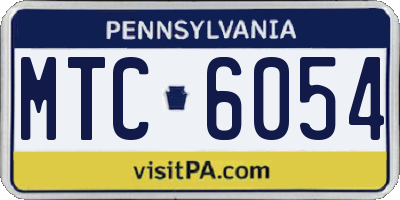 PA license plate MTC6054