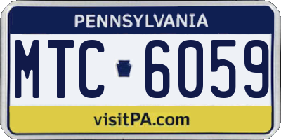 PA license plate MTC6059