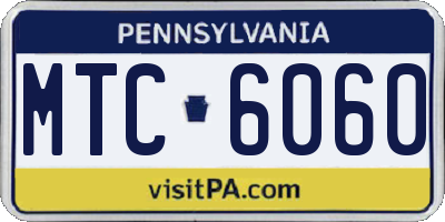 PA license plate MTC6060