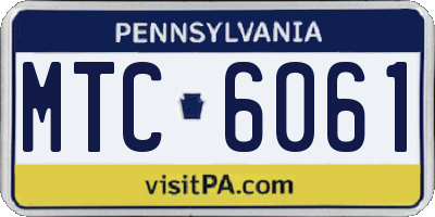 PA license plate MTC6061