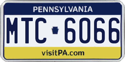 PA license plate MTC6066