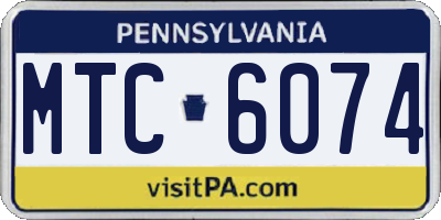 PA license plate MTC6074