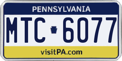 PA license plate MTC6077