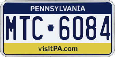 PA license plate MTC6084